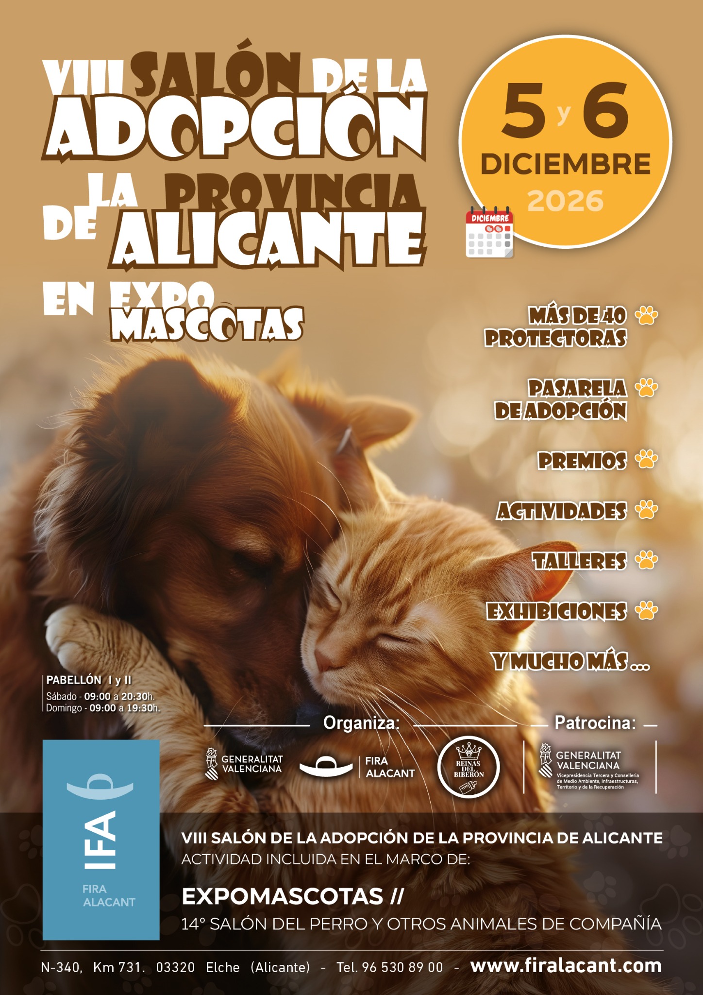 Cartel oficial: VIII Salón de la Adopción de la provincia de Alicante, 5 y 6 de diciembre de 2026